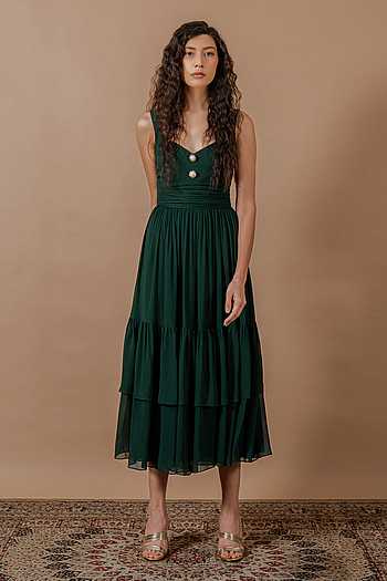 Camellia Pleated Midi Dress