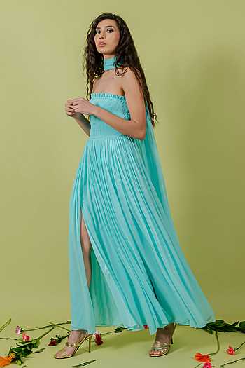 Marina Smocked Tube Gown With Stole