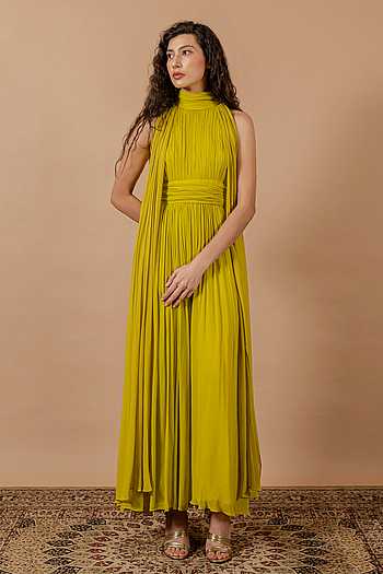 Clover Ruched Draped Gown