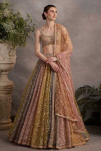 Easter Color Block Lehenga Set