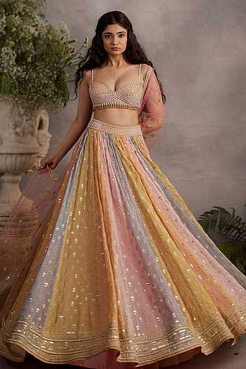 Ethereal Color Block Lehenga Set