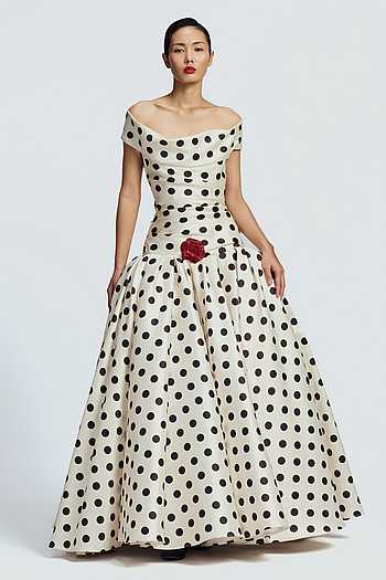 Polka Dot Print Gown