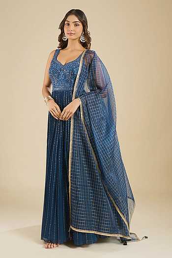 Embroidered Anarkali & Dupatta Set 