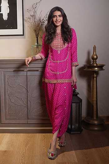 Rani Bandhani Matka Kurta Pant Set