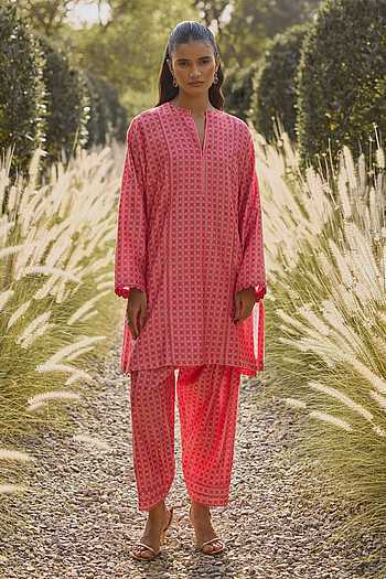 Geometric Print Kurta & Pant Set
