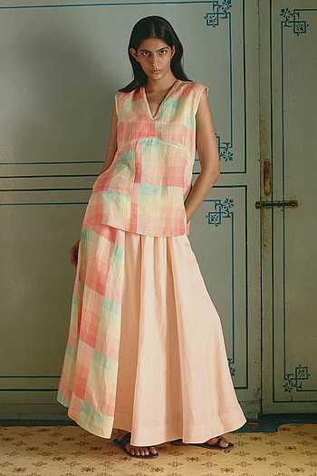 Roseline Panelled Top & Skirt Set