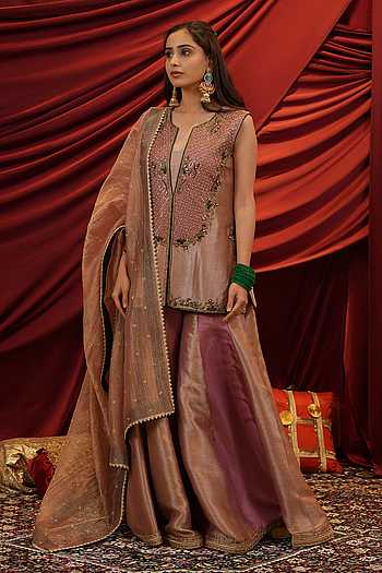 Rooh Embroidered Silk Kurta Sharara Set