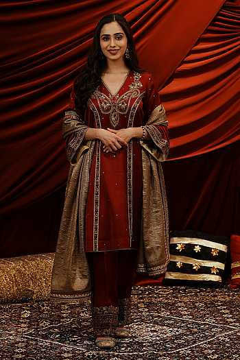 Nimrat Embroidered Silk Kurta Salwar Set