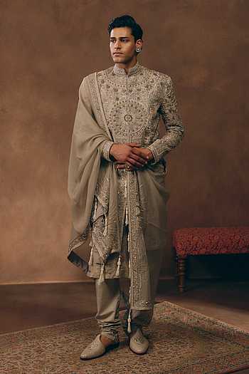 Maharaja Madallion Embroidered Sherwani Set