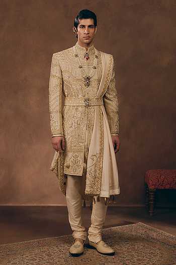 Opulent Heritage Zardozi Work Sherwani Set