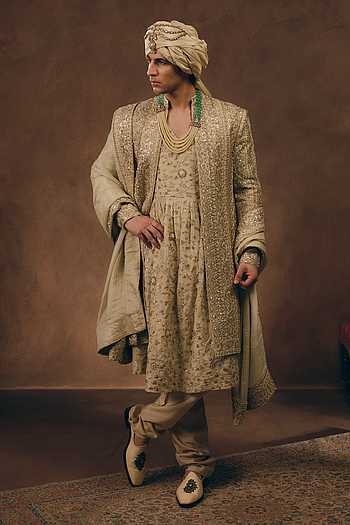 Gold Signature Embellished Sherwani Set