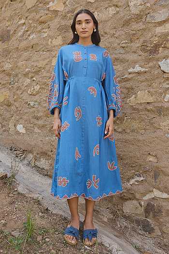 Hand Embroidered Organic Cotton Dress