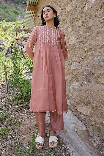 Hand Embroidered Straight Kurta Set
