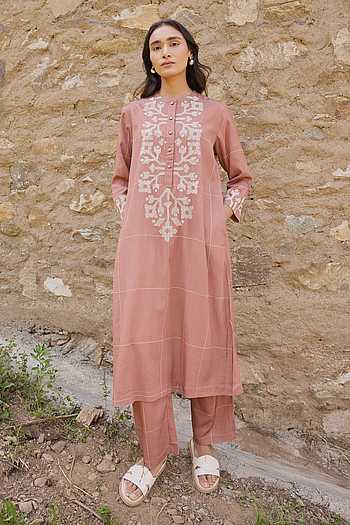 Hand Embroidered Straight Kurta Set