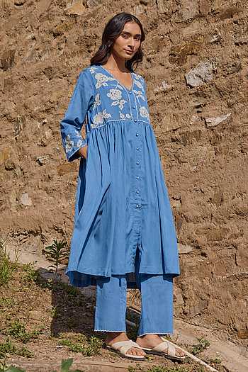 Hand Embroidered Kurta With Trouser