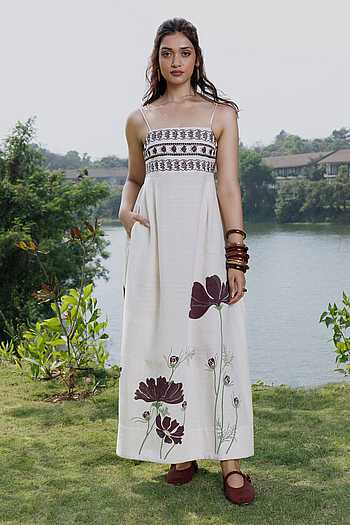 Embroidered Organic Handwoven Cotton Dress