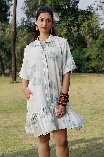 Pleated Shirt Dress