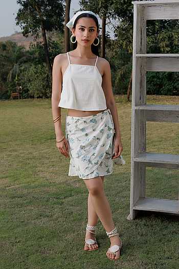 Criss Cross Cropped Top & Skirt Set