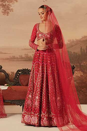 Hand Embroidered Bridal Lehenga Set