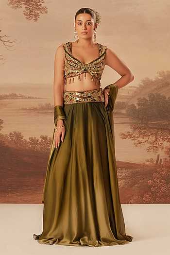 Hand Embroidered Lehenga Set