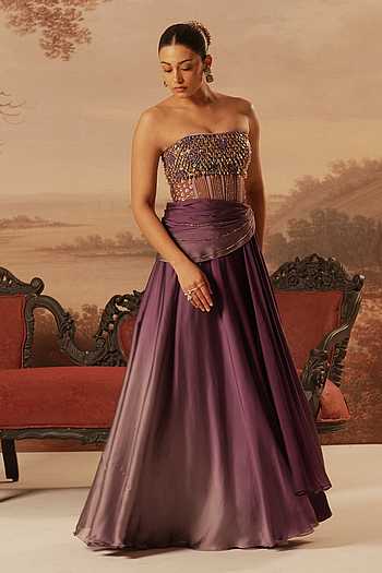 Hand Embroidered Blouse Lehenga Set