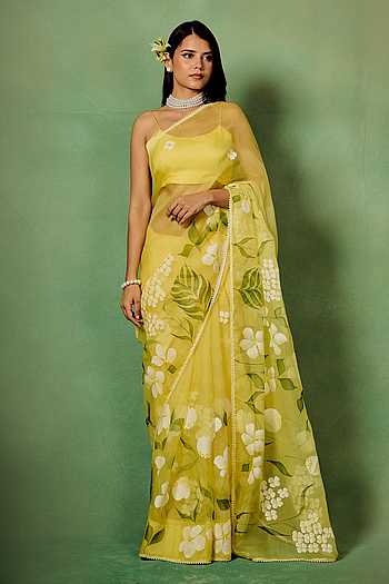Sona Organza Saree With Unstitched Blouse Piece