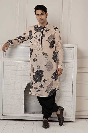 Printed Pathani Kurta Set