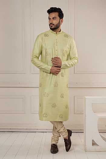 Hand Embroidered Kurta & Churidar Set