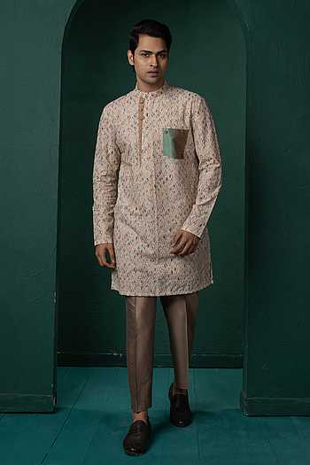 Geometric Woven Kurta Set