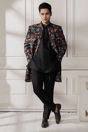 Floral Print Jacket & Kurta Set