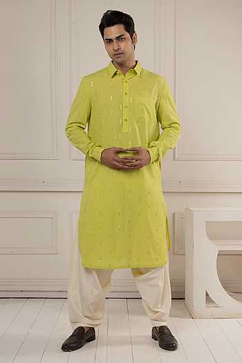 Mirror Work Pathani Kurta Set