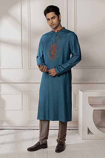 Blue Embroidered Kurta Set