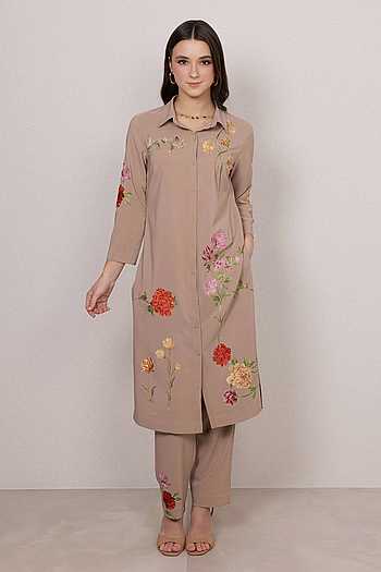 Citrine Floral Print Tunic & Pant Set