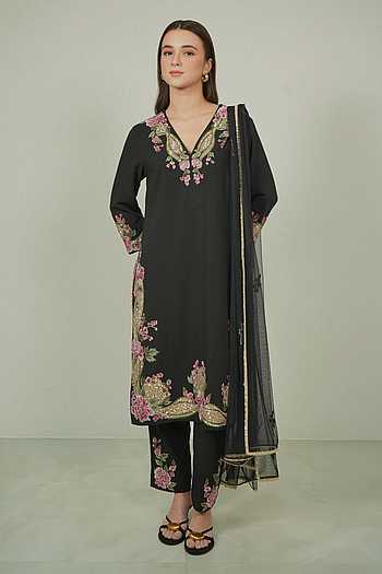 Velmira Bloom Embroidered Tunic Set