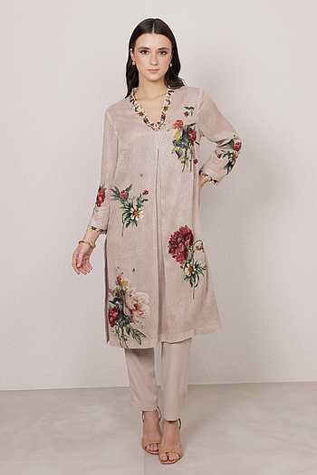 Elira Gleam Floral Tunic & Trouser Set