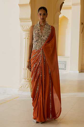 Gaia Embellished Saree Gown