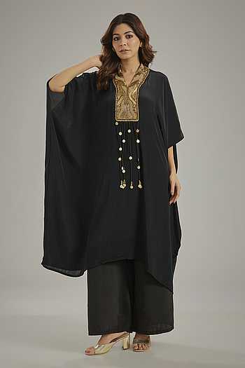 Embroidered Kaftan & Pant Set