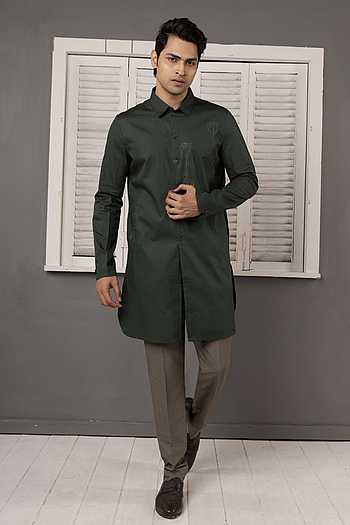 Deep Green Short Kurta Set