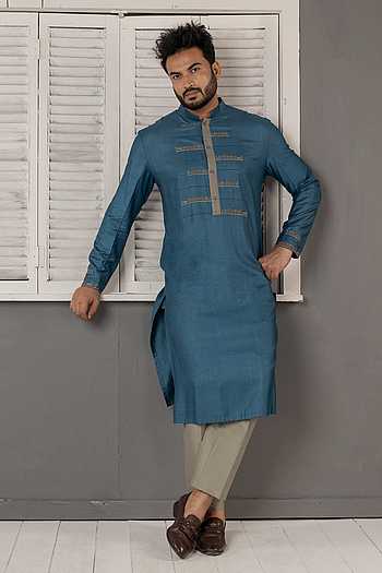 Pintuck Embroidered Kurta Set