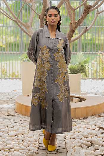 Meher Embroidered Shirt Dress Set