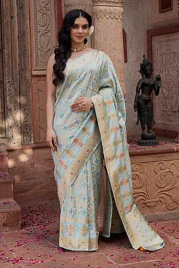 Ghatchola Handloom Saree With Unstitched Blouse Fabric