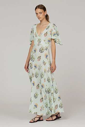 Aster Floral Print Silk Dress