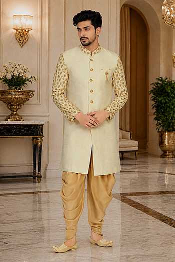 Embroidered Sleeve Sherwani Set