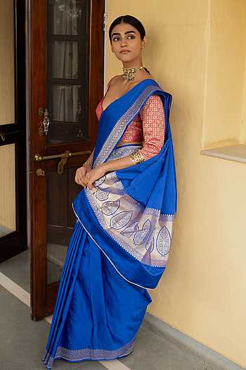 Kalamayi Banarasi Silk Saree With Running Blouse