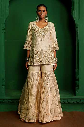 Madhubala Embroidered Kurta With Gharara