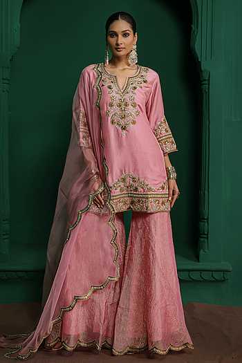 Zarina Embroidered Gharara Set