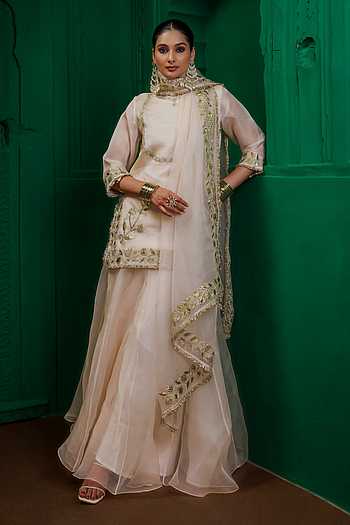 Mumtaz Embroidered Kurta Sharara Set