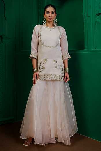 Mumtaz Embroidered Kurta & Sharara Set