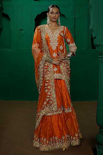 Farida Embroidered Kurta Gharara Set