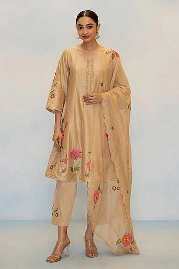 Gul Embroidered Silk Chanderi Anarkali Set